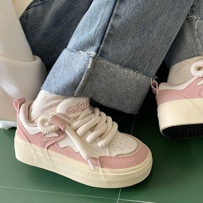 Campus Niche Platform Breadboard Schoenen Kinderen Zomer Nieuw Ins Trendy Veelzijdig Casual Witte Schoenen 40 roze