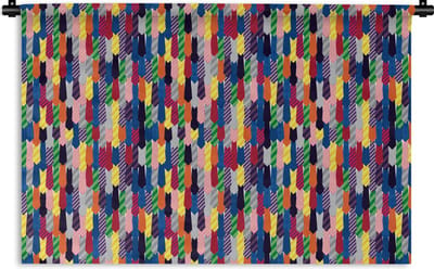 Wandkleed - Wanddoek - Stropdas - Regenboog - Patronen - 180x120 cm - Wandtapijt