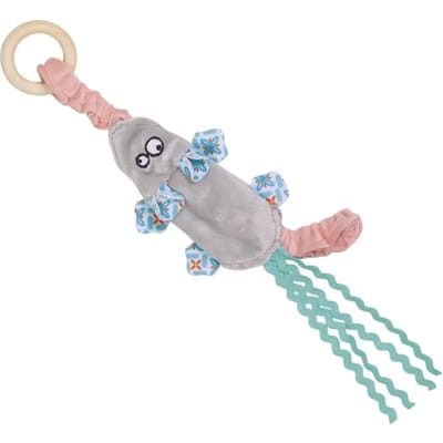 Elastisch kattenmuis pluche speeltje met houten ring Nobby Pet