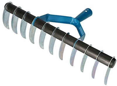 Gazonhark - Mosverwijderaar Vilt - Gazon Verzorgen - Gepoedercoat Staal - 345 x 100 mm - Zwart