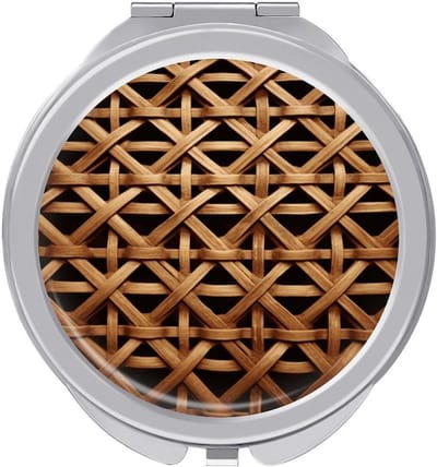 Woven Make-up Spiegel - Compacte spiegel - Make-up bijwerken - Dubbelzijdig vergrotend - 6 cm diameter - Stijl 39