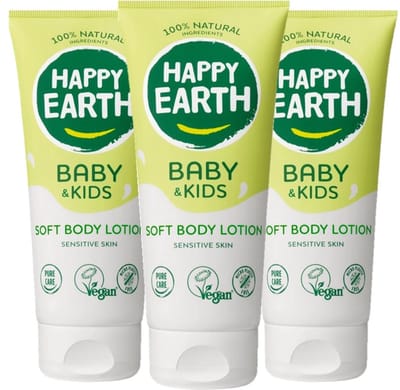 Happy Earth Baby & Kids 100% Natuurlijk Bodylotion - 3 x 200 ml