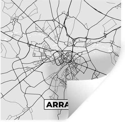 Muurstickers - Sticker Folie - Kaart - Stadskaart - Frankrijk - Arras - Plattegrond - 100x100 cm - Plakfolie - Muurstickers Kinderkamer - Zelfklevend Behang XXL - Zelfklevend behangpapier - Stickerfolie