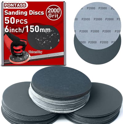 Ronde Schuurschijven 150mm Klittenband Korrel 2000 - Nat & Droog Polijsten voor Auto, Hout en Metaal (50 stuks)
