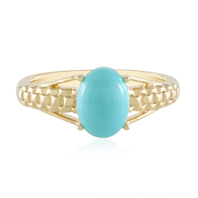 Cavill - Verfijnde zilveren ring - 925 Sterling Zilver verguld - Sleeping Beauty Turkoois 1,215 ct - Ovale cabochon ring - Elegante dames ring