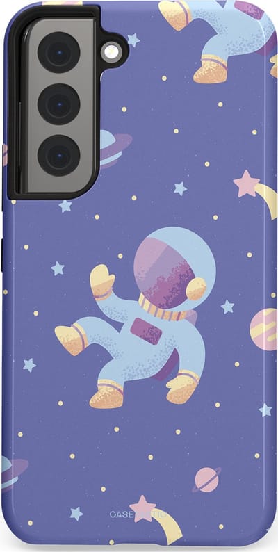 Casetastic Hoesje Geschikt voor Samsung S22 - Stijlvolle Beschermende Duo-layer Case - Vliegen in de ruimte