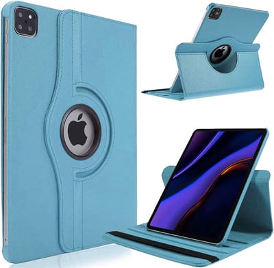 Book Cover Geschikt voor: Apple iPad Pro 13 Inch (2024) Draaibaar Hoesje - Multi stand Case - Lichtblauw