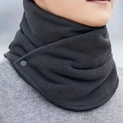Verstelbare Fleece Nekwarmer Met Drukknopen I Neksjaal I Winddicht I Voor Scooter, Fiets Etc. I Uniseks I Donkergrijs
