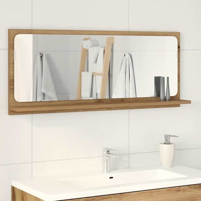 vidaXL - Spiegelplank - artisanaal - eikenkleurig - 90 - x - 10,5 - x - 37 - cm