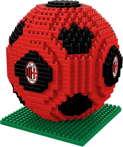 Bouwset Voetbal - 3D Puzzel - Teamgeest Tonen - Gedetailleerd Model - 10 cm - Rood Wit