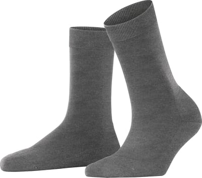 FALKE ClimaWool eenkleurig wol lyocell sokken dames grijs - maat 37-38