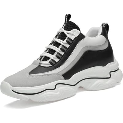 Chaussures Élévatrices Homme Chaussures Rehaussantes Hauteur Augmentée 9cm Semelles de Chaussures 7cm Chaussures de Sport Rehaussantes pour Homme Chaussures de Hauteur Chaussures Homme 37 gray