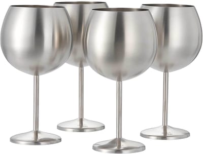 Dailygoods- Cocktailglazen XL 700ml - Roestvrijstalen Ballon - Stevig en Onbreekbaar - Tiki/Cocktail - Cadeau voor Verjaardagen - Elegant en Robuust - Gin Glazen