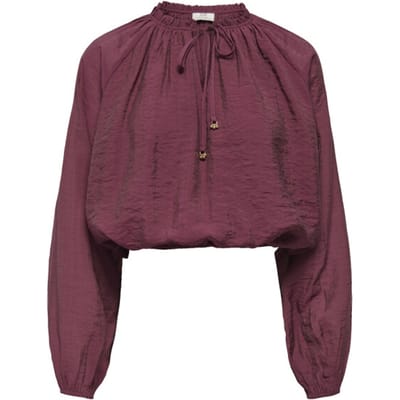 Jacqueline de Yong bordeaux dames blouse   V-hals   Regular fit   Duurzaam   Lange mouw Bordeaux S