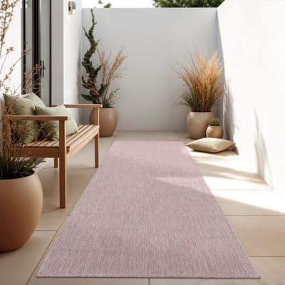 Paco Home In-& Outdoor Balkon Terras Keukenvloerkleed Eenkleurig Gemêleerd Patroon 60x100 cm