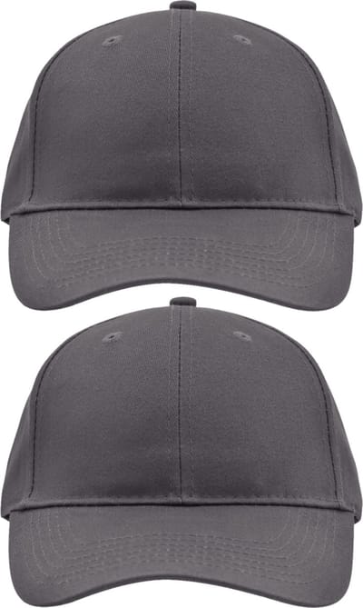 10x stuks 6-panel baseball caps antraciet grijs