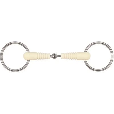 2-rings paardenbit amouvialbe enkelvoudige koppeling Soyo Happy mouth "ribbed"