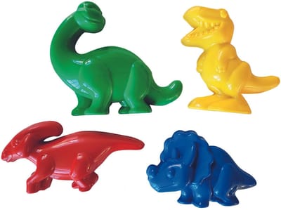 PIA Soft Toys - Dinosaurus Zandvormen - Set 4 in netje
