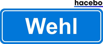 Hacebo - Plaatsnaam Sticker - 29x10 CM - Wehl sticker - Verkeersborden sticker - grappige cadeaus - Wehl