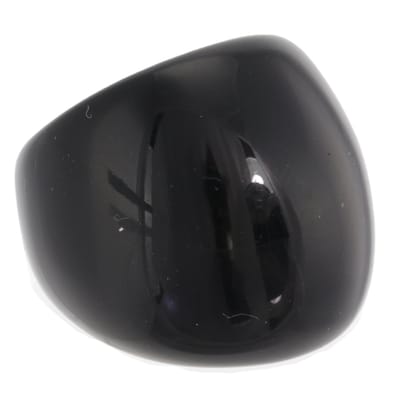Behave - Ring - Glanzend Zwarte Acryl Ring – Trendy & Minimalistische Fashion Ring voor Dames – Brede Ring – Nikkelvrij
