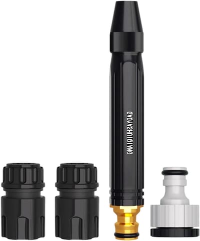 Hogedruk Sproeikop - Tuinslang Mondstuk - Buiten Reinigen - Booster Waterdruk - 3 Sproei standen - Grijs