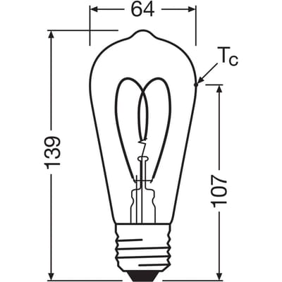 Osram Vintage 1906 LED E27 Edison Filament Helder 7.2W 806lm - 927 Zeer Warm Wit | Beste Kleurweergave - Dimbaar - Vervangt 60W