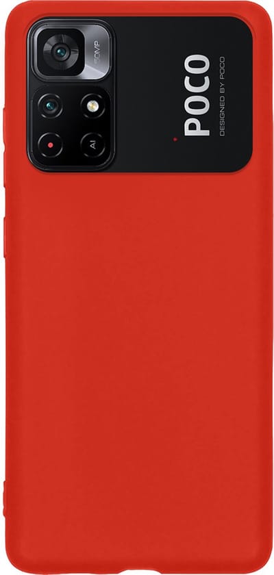 Hoes - Geschikt voor Xiaomi Poco M4 Pro 5G - Sterk & Shockproof - Hoesje Cover - Siliconen Case - Rood