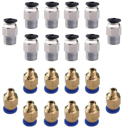 Snelkoppeling Set voor Pneumatische Verbindingen - 20 Stuks voor 3D Printers en Gereedschapsmachines