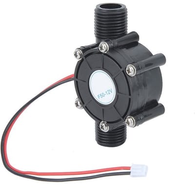 12V 10W Water Flowende Generator, Water Turbine Generator, Elektrische Micro Hydroelectric Hydro Water Generator, G1/2" Mannelijk Draad Micro Hydro Generator (Zwart)