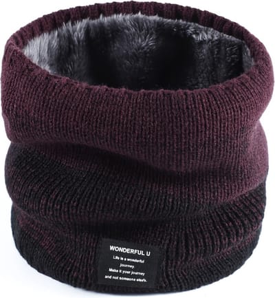 Nivard Nekwarmer - Dames - Fleece - Motor - Bandana - Masker - Colsjaal - Sjaal - Gewatteerd - Skiën - Winter - Fietsen - Wijn Rood