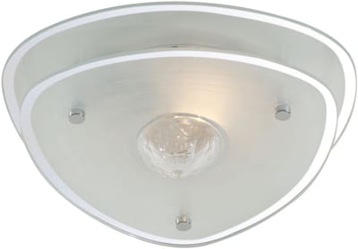 Plafondlamp kristal glazen plafondlamp woonkamerlamp hallamp, metaal chroom, gesatineerd glas, 1x E27, LxBxH 28 x 28 x 10 cm