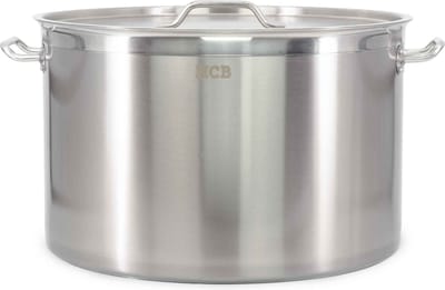 HCB® - Professionele Kookpan - 83 liter - Inductie - Gas - Electrisch - Grote RVS / INOX pan - Soeppan - Horeca pannen - Kookpot - Ø55 cm x H36 cm - 13.4 kg - 5436