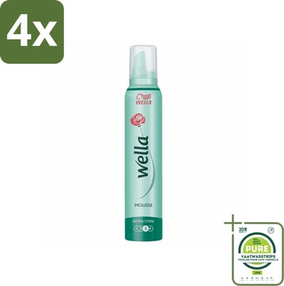 Wella Extra Strong Hold Haarmousse 200 ml - Voordeelverpakking - 4 stuks - Haarmousse - Versteviging haar