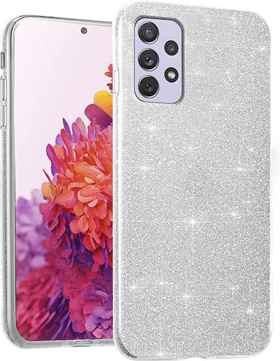 Hoesje Geschikt Voor Samsung Galaxy A53 hoesje glitter backcover – Zilver – oTronica
