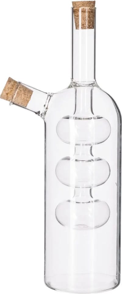 5Five Azijn/Olie flessen luxe tafelset dispenser - glas - Design vorm - olijfolie flessen