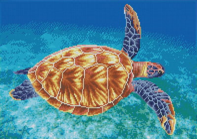 Full Diamond Painting Volwassenen - Hobby - Volledig Pakket - Vierkante Steentjes - DQ10.013 Diamond Dotz® - Zeeschildpad 37 x 52cm