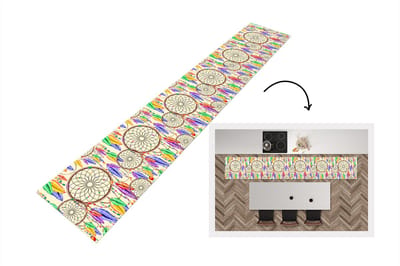 Keukenloper - Loper keuken - Dromenvanger - Veren - Patronen - 300x50 cm - Keukenloper vinyl