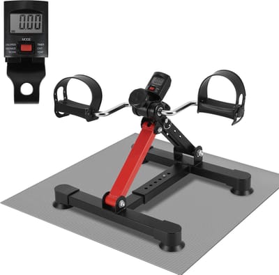 Mini-hometrainer met LCD-display - Fitnessapparaat met verstelbare weerstand - Fietstrainer voor armen en benen - Bureauhometrainer voor senioren