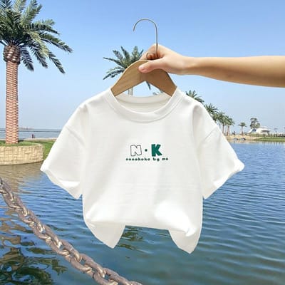 Kinder Zomer T-shirt met Korte Mouwen Nieuwe Jongens Halflange Mouwen Kleine Kinder Tops Baby Body Shirt Jongens 140cm