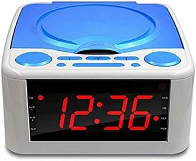 Digitale Radiowekker - CD Speler Radio - Wakker Worden - Automatisch Dimmend Scherm - 160mm x 175mm x 83.5mm - Blauw