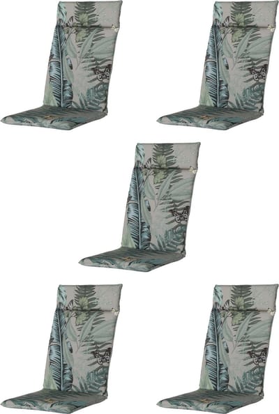 Madison - Tuinkussen - Hoge Rug - 5 st - Scott - 120 x 50cm - Grijs