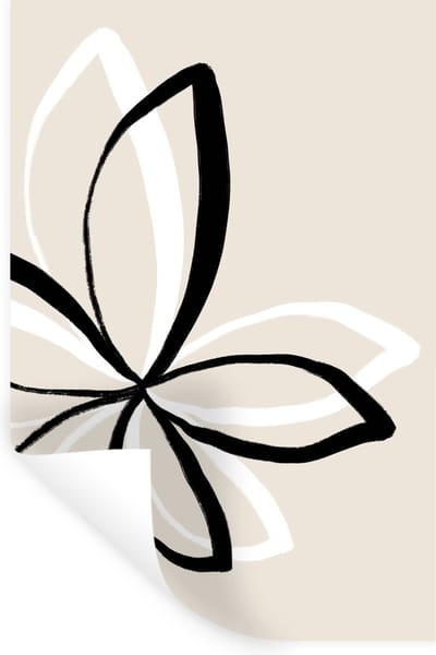 Muurstickers - Sticker Folie - Bloemen - Abstract - Minimalisme - 20x30 cm - Plakfolie - Muurstickers Kinderkamer - Zelfklevend Behang - Zelfklevend behangpapier - Stickerfolie