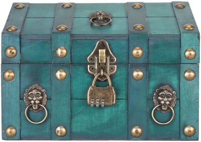 Allecto - Schatkist opbergdoos - Vintage stijl - Decoratief en veilig - Groente - Houten kist voor ambachten - Ideaal voor themafeesten