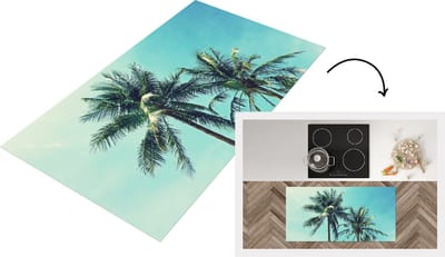Keukenloper - Loper keuken - Zomer - Palmboom - Lucht - 120x60 cm - Keukenloper vinyl