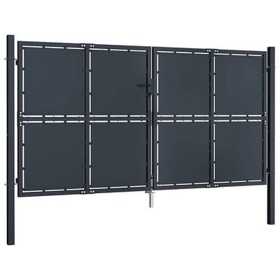 vidaXL - Tuinpoort - staal - 300x150 - cm - antraciet