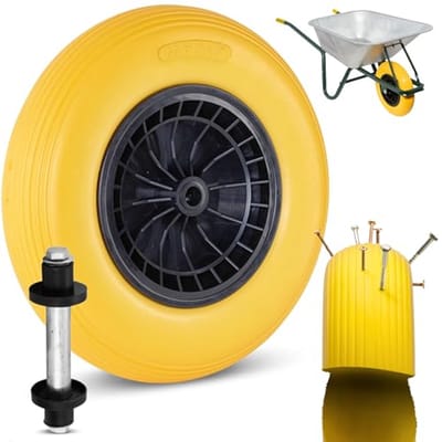 Kruiwagenwiel 4.80/4.00-8 Ø 400 mm - Lekvrij Massief Rubber Wiel voor Tuinwerk en Transport