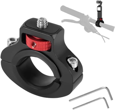 Allecto - Fiets-Motorfietscamerahouder - 360 Graden Draaibaar - Aluminium - Anti-Achteruit - Geschikt voor GoPro - Zwart Rood