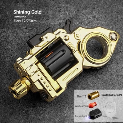 EDC Fidget Speelgoed Legering Revolver Ring Pistool Plezier Schieten Stressverlichting Mini Metaal Verzamelaar Pistool Model Fidget Spinner Jongens Cadeaus goud