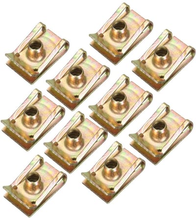 JHUBERS- Speed Clips 10 Stuks - Bevestigingsclips Auto - Kuip Clips - Verzinkt Staal - 6mm Gat - Afmetingen 23,5mm x 15,5mm