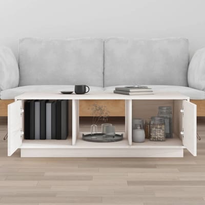 vidaXL - Salontafel - 100x50x35 - cm - massief - grenenhout - wit